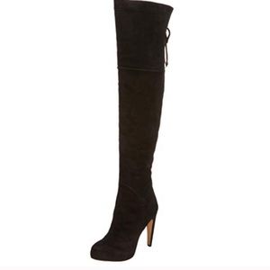 Sam Edelman Black Suede Over the Knee Boots